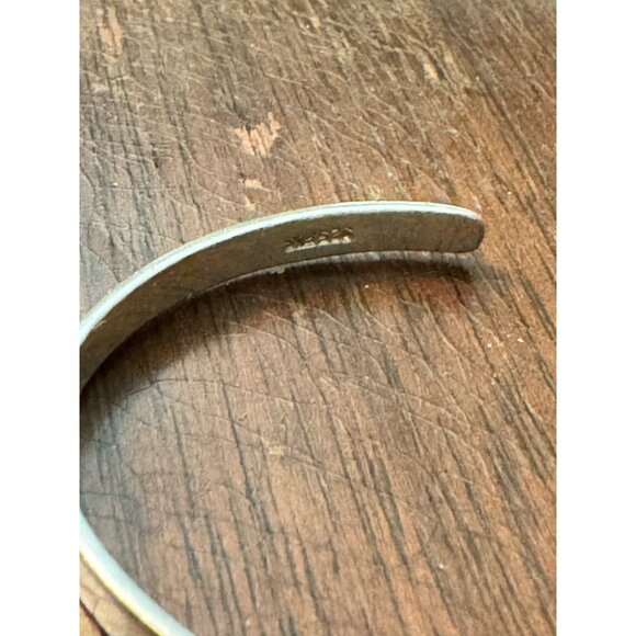 925 Sterling Silver Vintage Hope Dream Believe Stamped Cuff Bracelet - Picture 7 of 9